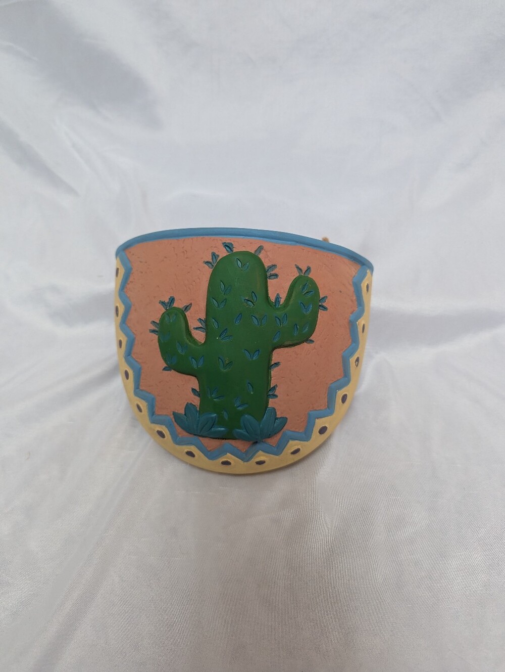 Vtg 1998 Terracotta House Of Lloyd Cactus Southwest Hanging Planter Wall Pocket